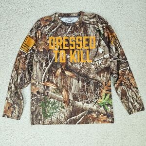 Grunt Style Camo Shirt Long Sleeve Mens Small Hunting Base Layer Realtree Edge